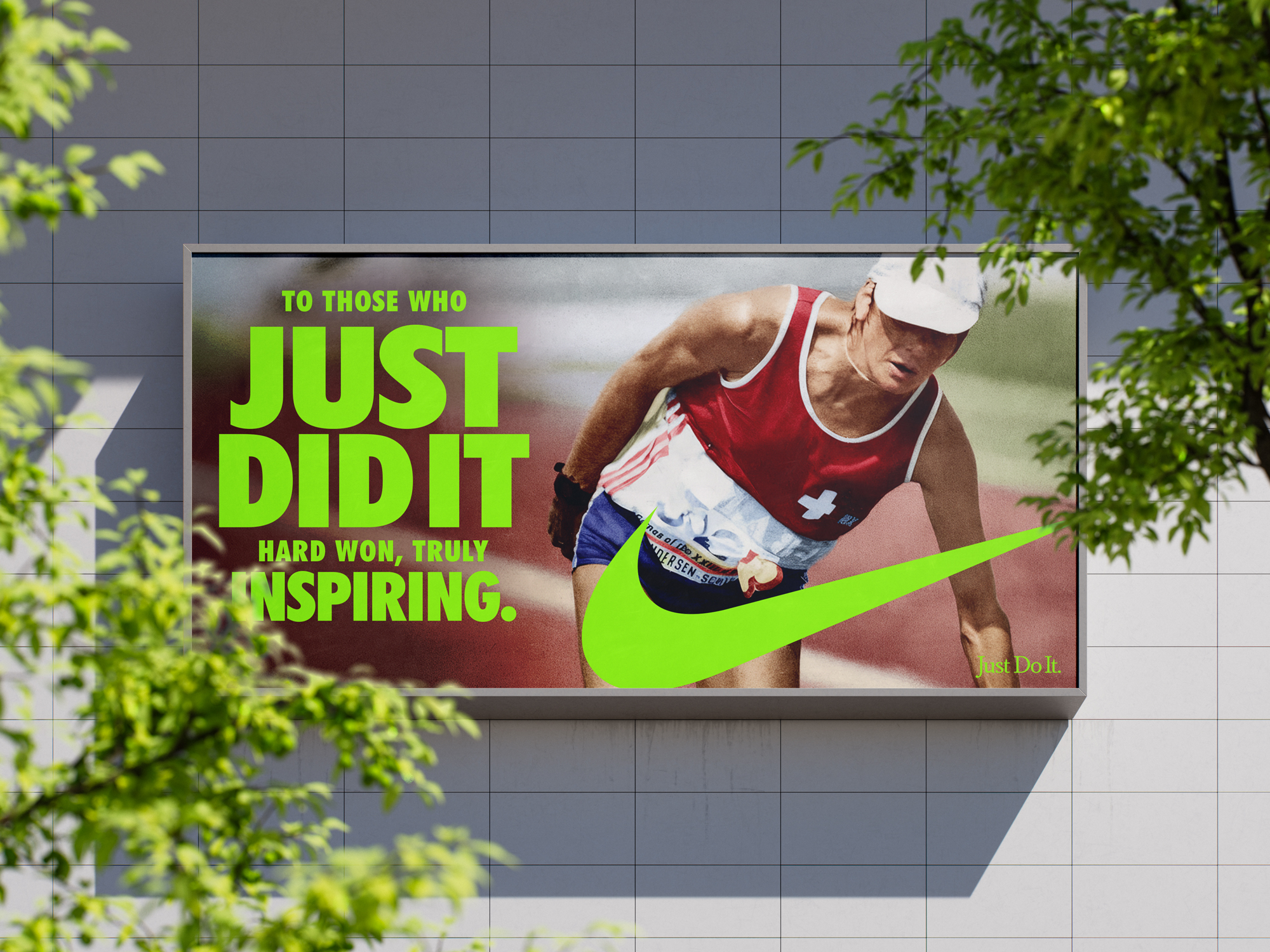 Nike To Those Who Just Did It campaign displayed on an outdoor billboard